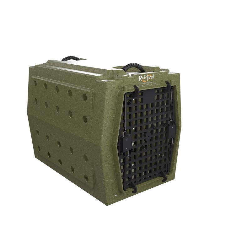 RuffLand Intermediate Kennel - Olive Drab Single Door - Dog crates by Ruff Land Performance Kennels