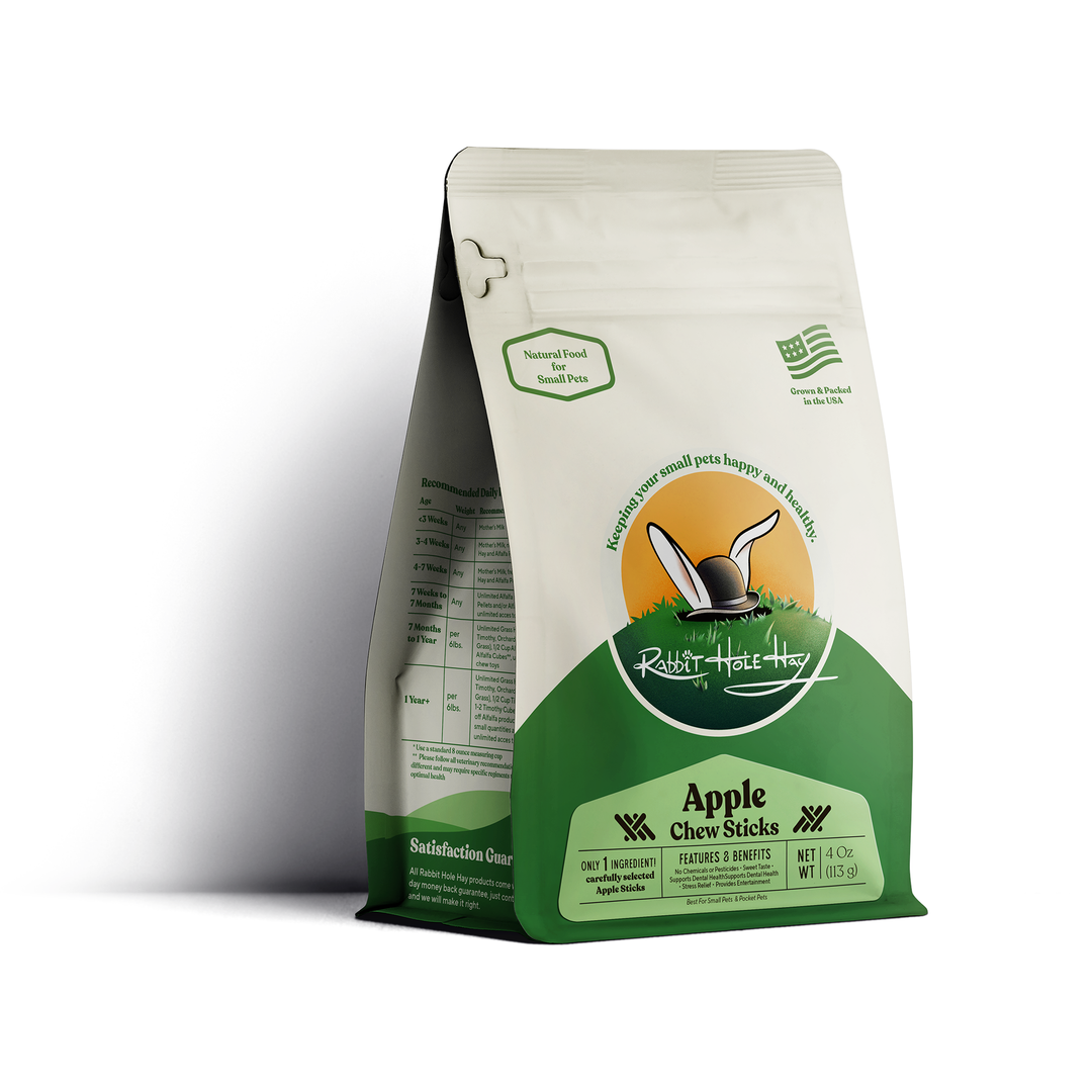 Rabbit Hole Hay All Natural Apple Chew Sticks - 4 oz - Chew Toys by Rabbit Hole Hay