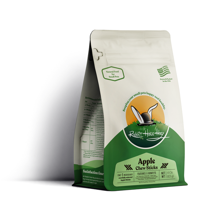 Rabbit Hole Hay All Natural Apple Chew Sticks - 4 oz - Chew Toys by Rabbit Hole Hay
