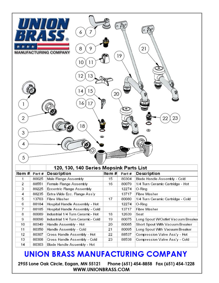 Groomer's Best 8″ Industrial Union Brass Faucet - - Plumbing Accessories by Groomer's Best