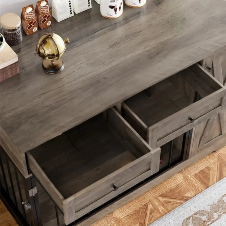 OnePaw SELENE Wooden Dog Crate with Storage - - Furniture Crate by OnePaw Dog Company