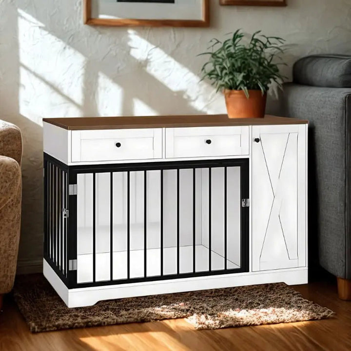 OnePaw SELENE Wooden Dog Crate with Storage - - Furniture Crate by OnePaw Dog Company