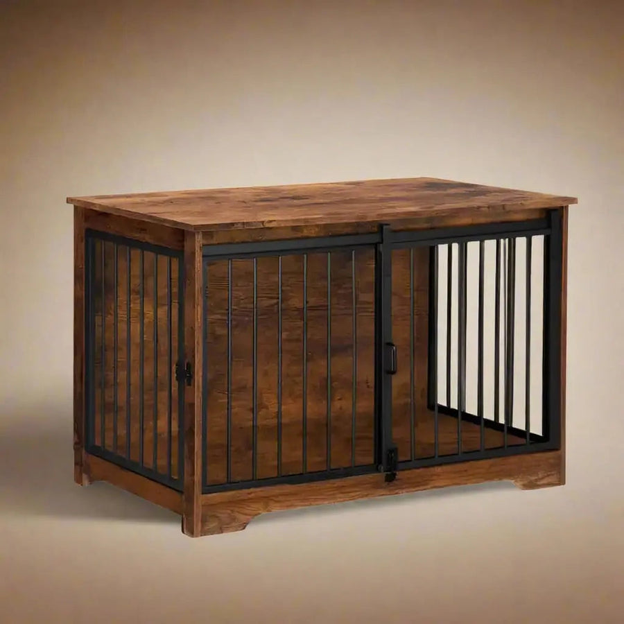 OnePaw AURELIA Luxury Dog Crate - Dark Oak - Furniture Crate by OnePaw Dog Company