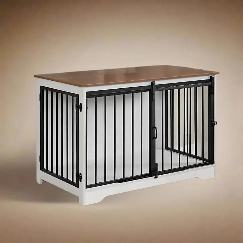 OnePaw AURELIA Luxury Dog Crate - White - Furniture Crate by OnePaw Dog Company