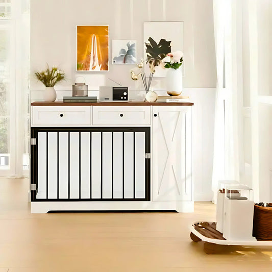 OnePaw SELENE Wooden Dog Crate with Storage - - Furniture Crate by OnePaw Dog Company