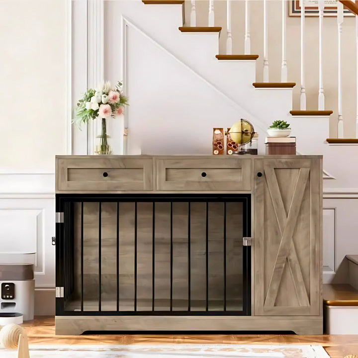 OnePaw SELENE Wooden Dog Crate with Storage - - Furniture Crate by OnePaw Dog Company