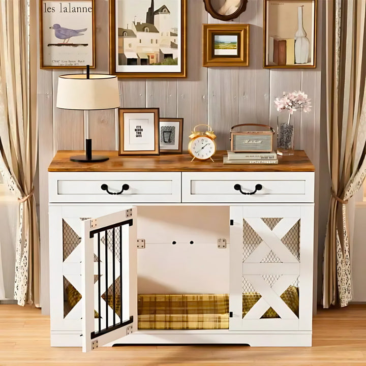 OnePaw HERA Large Dog Crate with Storage Drawers - - Furniture Crate by OnePaw Dog Company