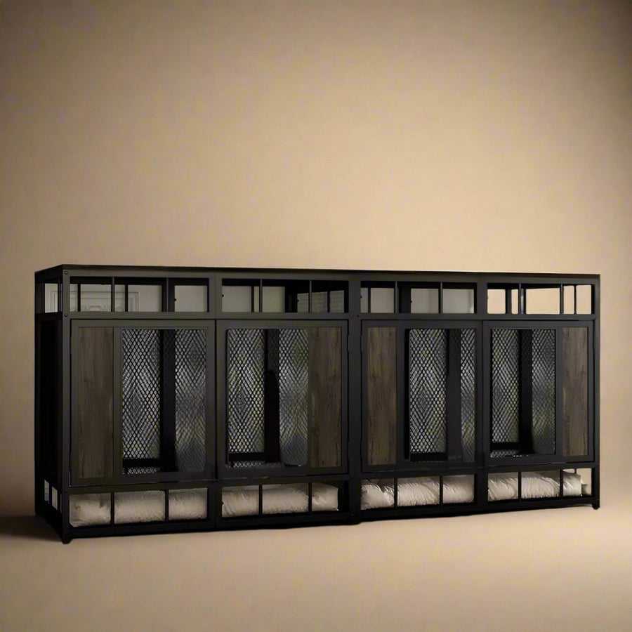 OnePaw ASTRAEA Double Dog Crate - Black - Furniture Crate by OnePaw Dog Company