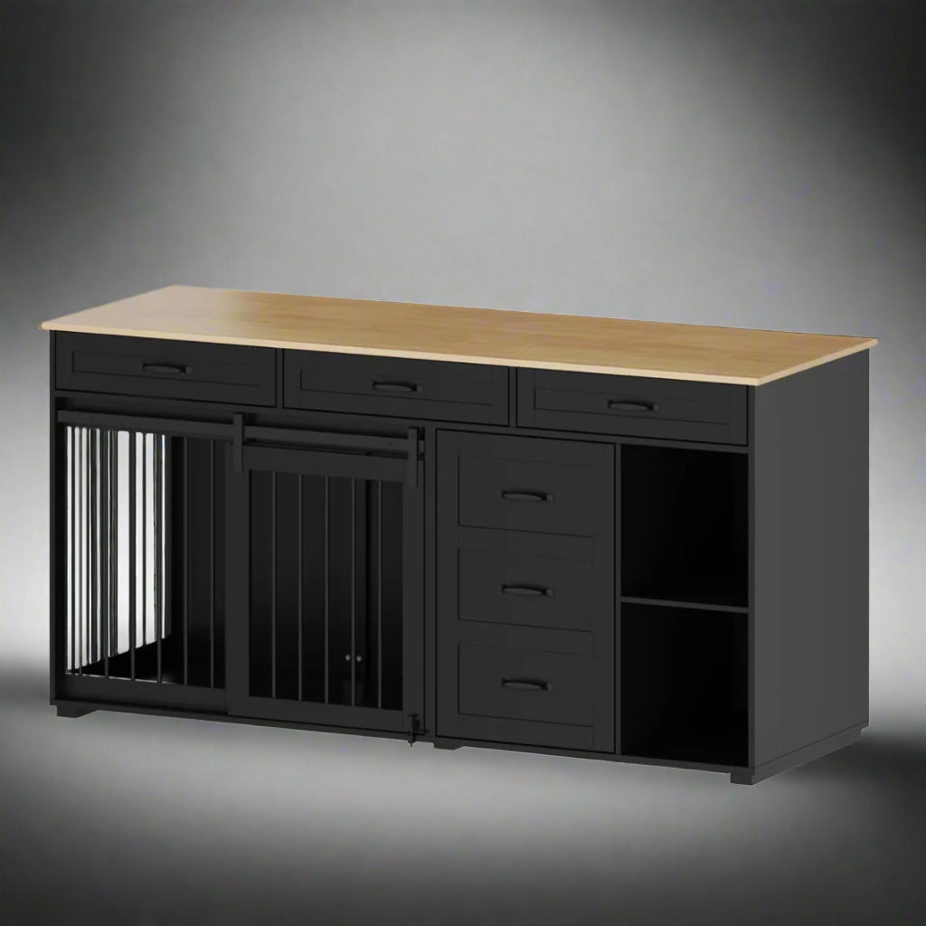 OnePaw ARDEA Luxury Furniture Dog Crate - Black - Furniture Crate by OnePaw Dog Company