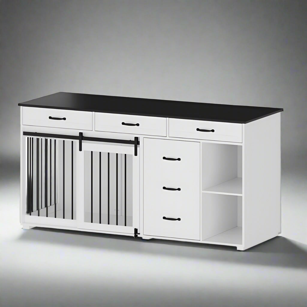 OnePaw ARDEA Luxury Furniture Dog Crate - White - Furniture Crate by OnePaw Dog Company