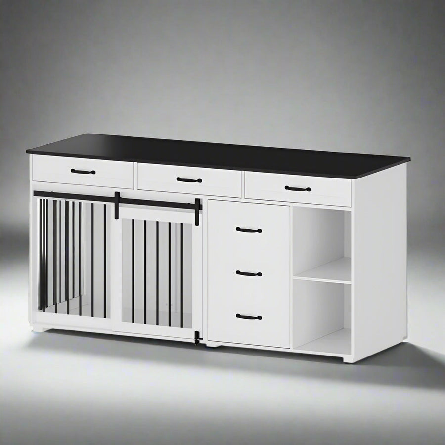 OnePaw ARDEA Luxury Furniture Dog Crate - White - Furniture Crate by OnePaw Dog Company
