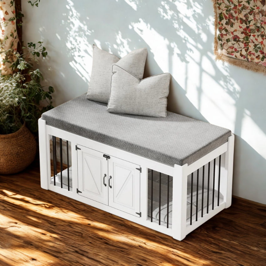 OnePaw IDALIA Luxury Dog Crate - Bench - - Furniture Crate by OnePaw Dog Company