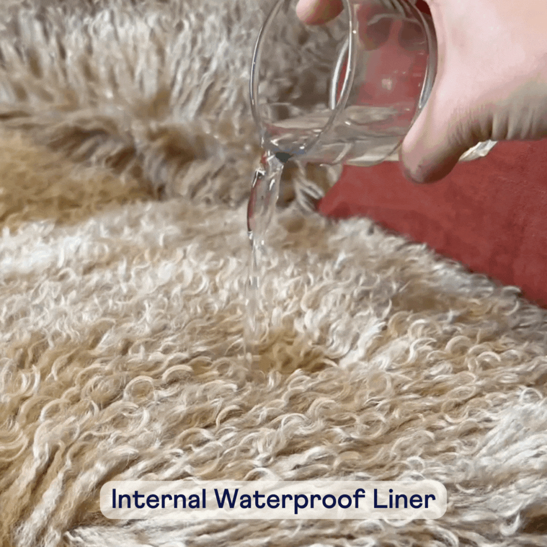PupProtector™ Luxe Waterproof Bed Runner - Plush Sheep Tan - - Dog Blanket by Paw.com