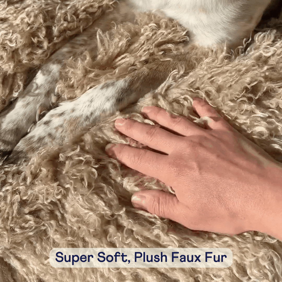 PupProtector™ Luxe Waterproof Bed Runner - Plush Sheep Tan - - Dog Blanket by Paw.com