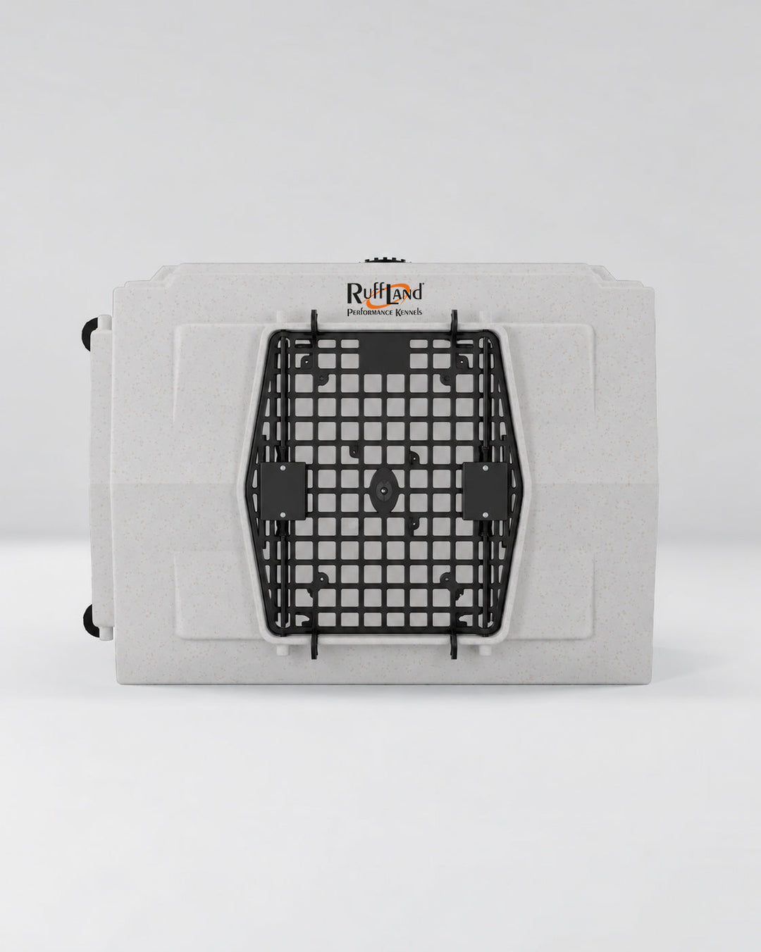RuffLand Medium Kennel - Whitestone Double Door (Front Right Side - Dog crates by Ruff Land Performance Kennels