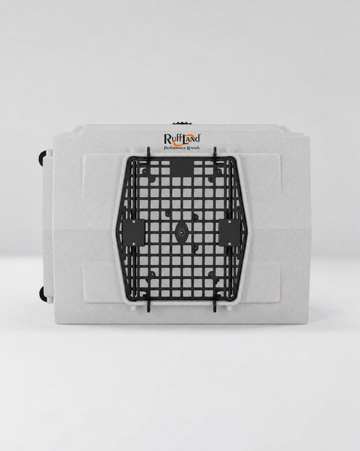 RuffLand Medium Kennel - Whitestone Double Door (Front Right Side - Dog crates by Ruff Land Performance Kennels