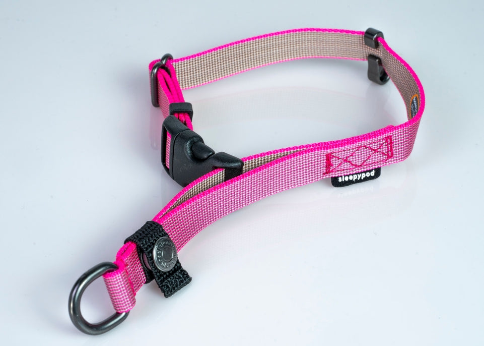 Sleepypod Locking Martingale Collar - Pink Peony Chromaweave - Collar by Sleepypod