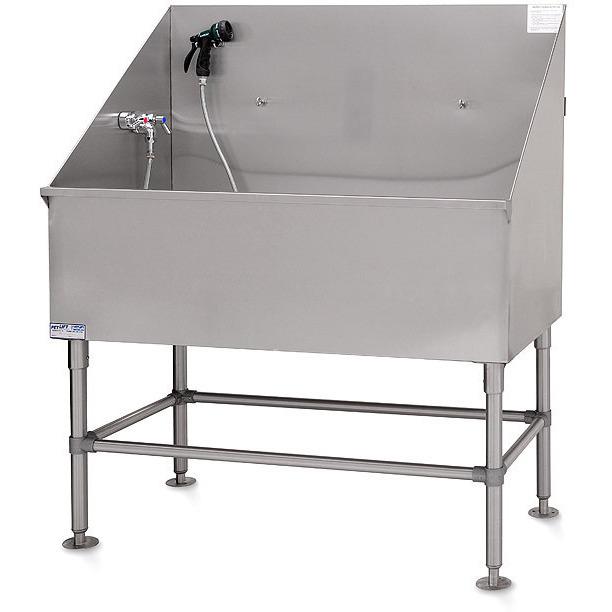 Petlift Stainless Steel Classic Dog Grooming Bath Tub 48" - - Grooming Tubs by Petlift