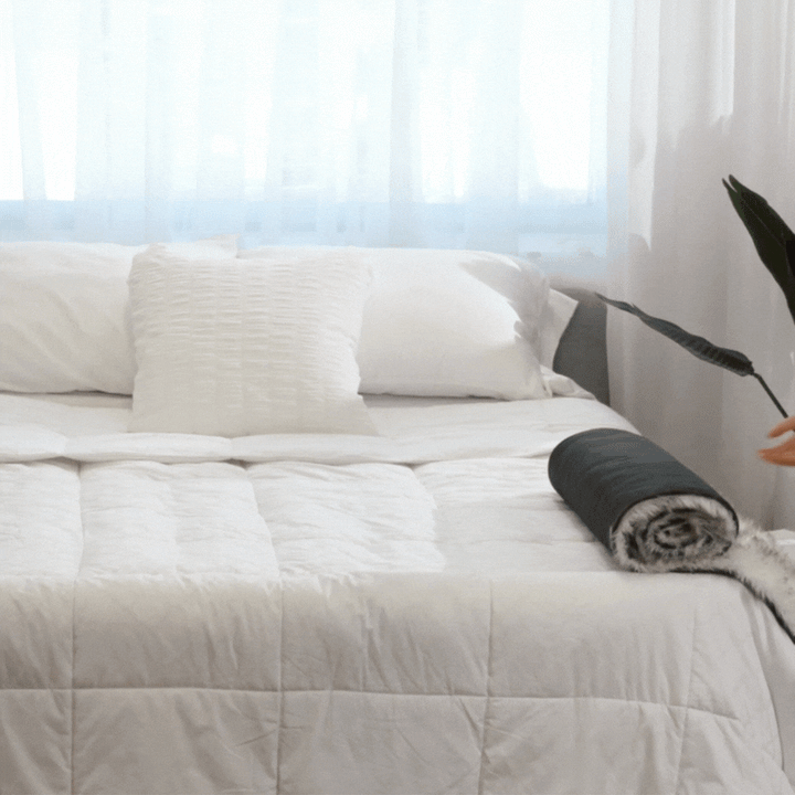 PupProtector™ Waterproof Bed Runner - White with Brown Accents - - Dog Blanket by Paw.com