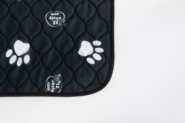 Black & White Slip Resistant Paw Print Pad/Mat, 2 Pack - 24" x 48" - Pad by EZwhelp