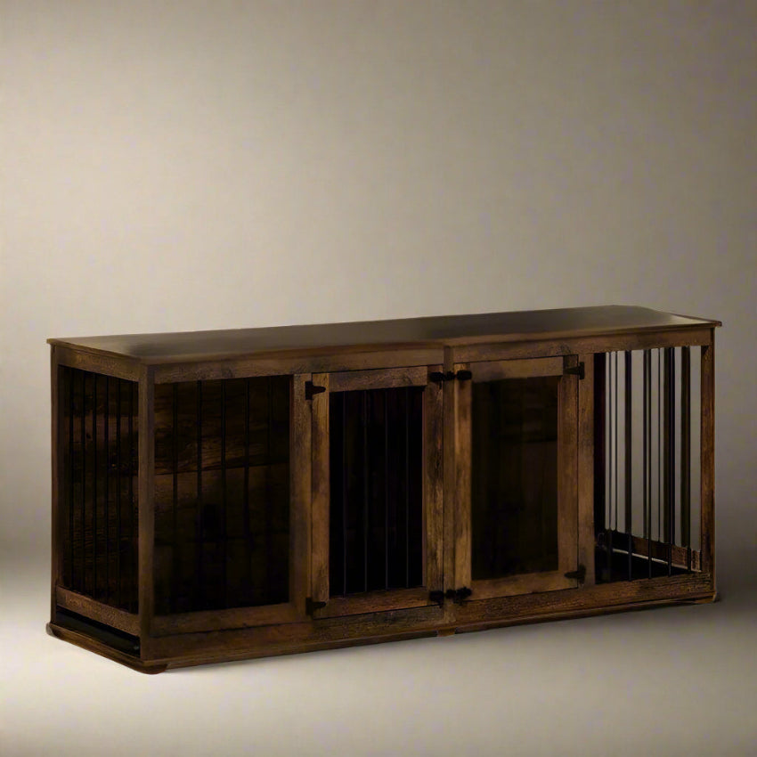 OnePaw LIVIA Furniture Dog Crate - Dark Rustic - Furniture Crate by OnePaw Dog Company