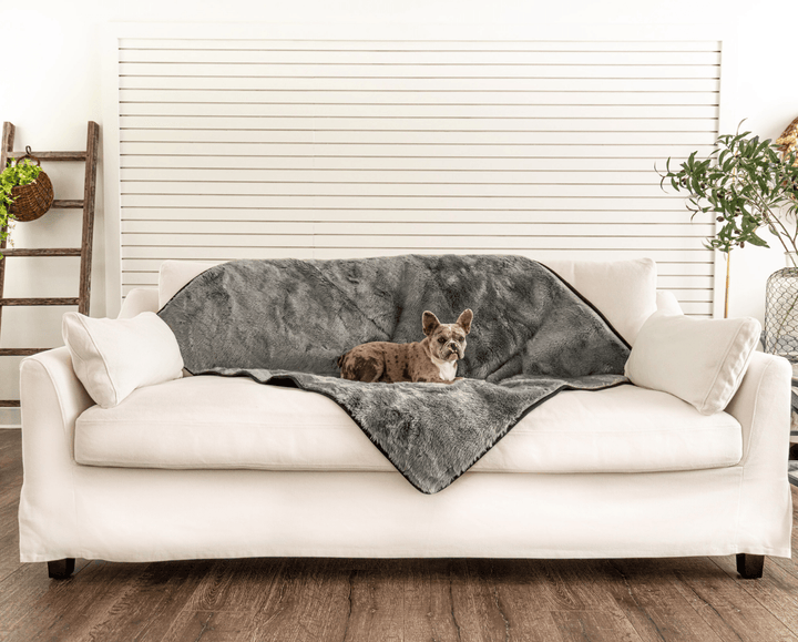 PupProtector™ Short Fur Waterproof Throw Blanket - Charcoal Grey - - Dog Blanket by Paw.com