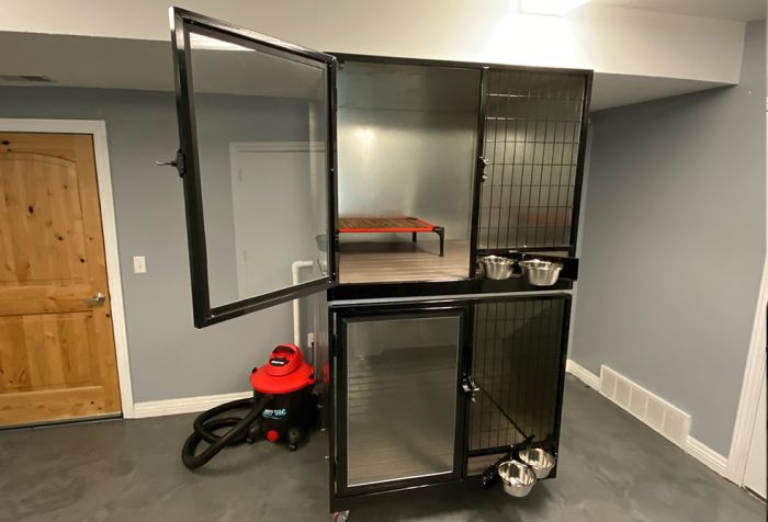 K9 Kennel Store Quick N Clean Double Stack Galvanized Kennel - Single Unit - Cage Banks by K9 Kennel Store