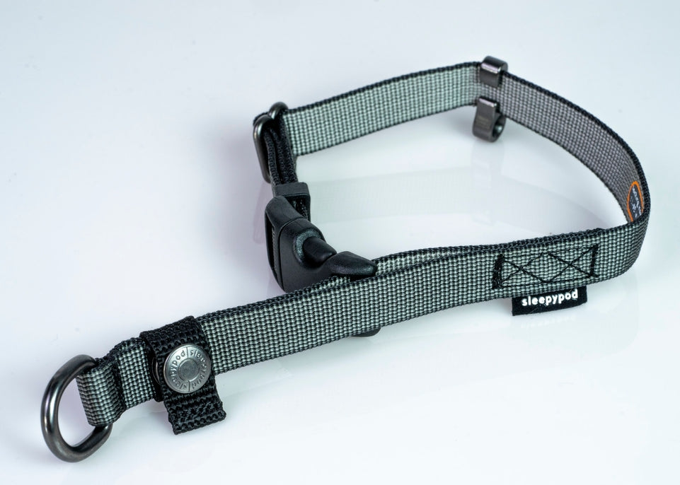 Sleepypod Locking Martingale Collar - Charcoal Grey Chromaweave - Collar by Sleepypod