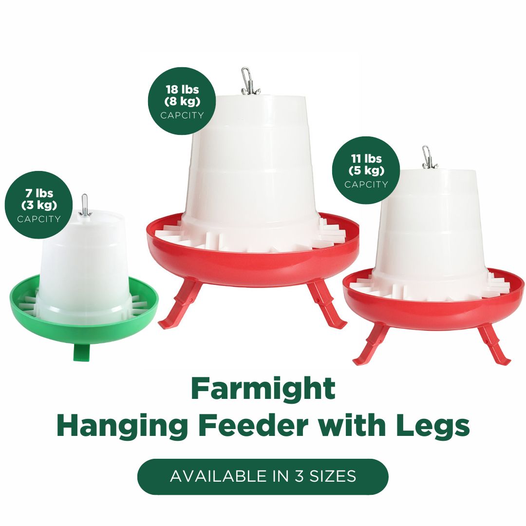 Farmight Open Top Hanging Feeder with Legs, 2 colors, 3 sizes - - CHICKEN SUPPLIES by My Pet Chicken