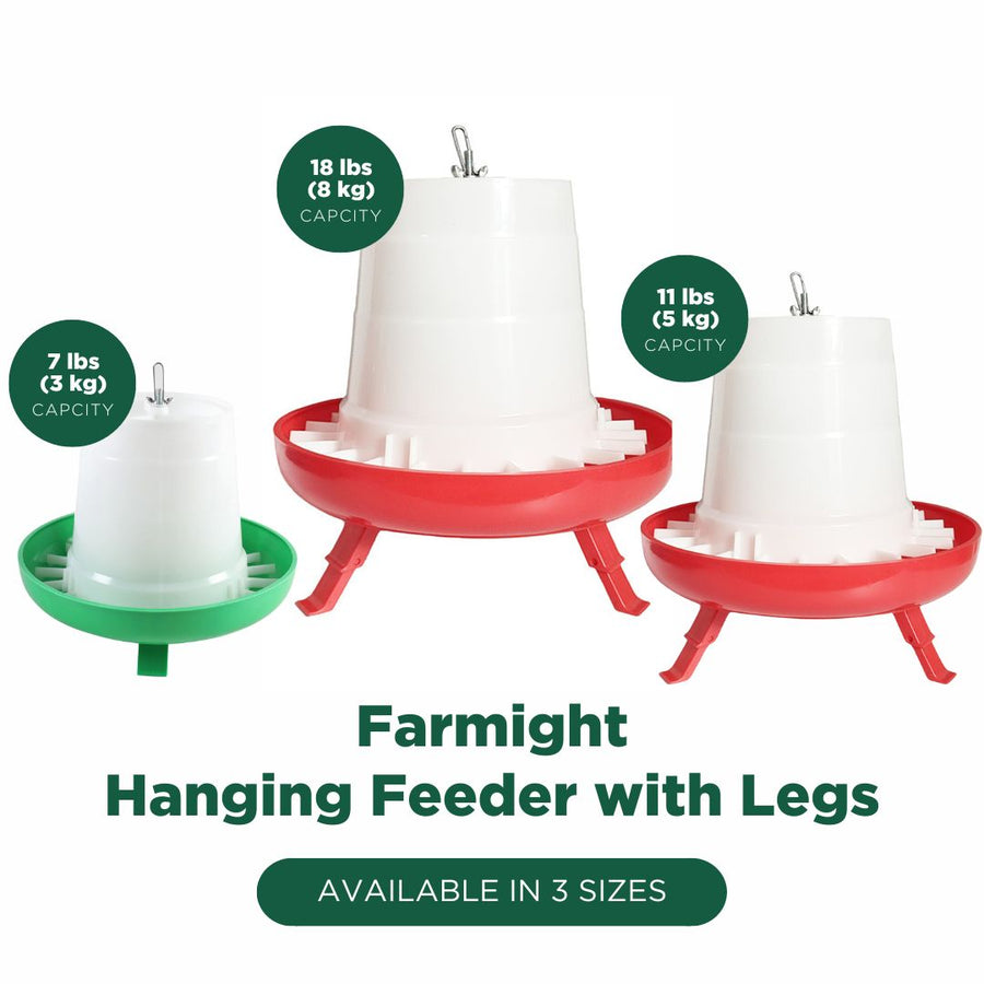 Farmight Open Top Hanging Feeder with Legs, 2 colors, 3 sizes - - CHICKEN SUPPLIES by My Pet Chicken