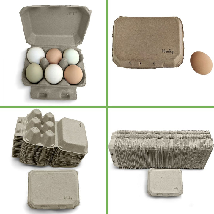 Half Dozen Egg Cartons - Henlay Blank Flat Top, Six Pack, 2 colors, 20 or 100 - Tan Egg Cartons - Egg Cartons by My Pet Chicken