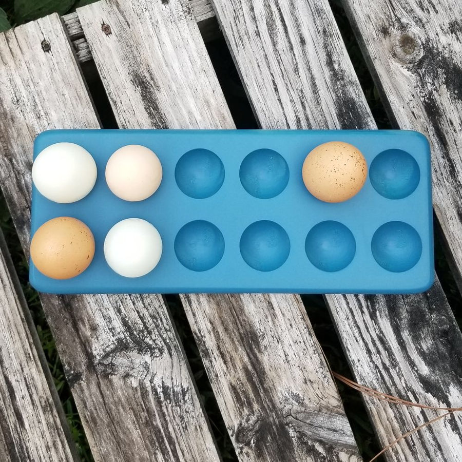 Henlay Decorative Egg Storage Tray: Wooden Egg Holder for Refrigerator, Kitchen Counter, Serving, or Display - - Home Decor by My Pet Chicken