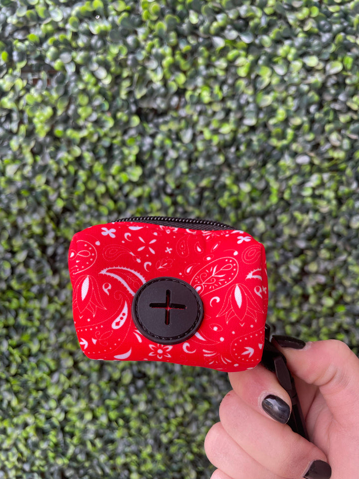The Modern Dog Company - Red Paisley Poop Bag Holder - - by The Modern Dog Company Store