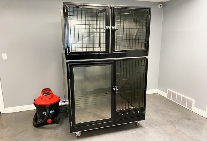 K9 Kennel Store Quick N Clean Jumbo Bottom+Top Galvanized Cage Banks - 1 or 3 Units - Cage Banks by K9 Kennel Store