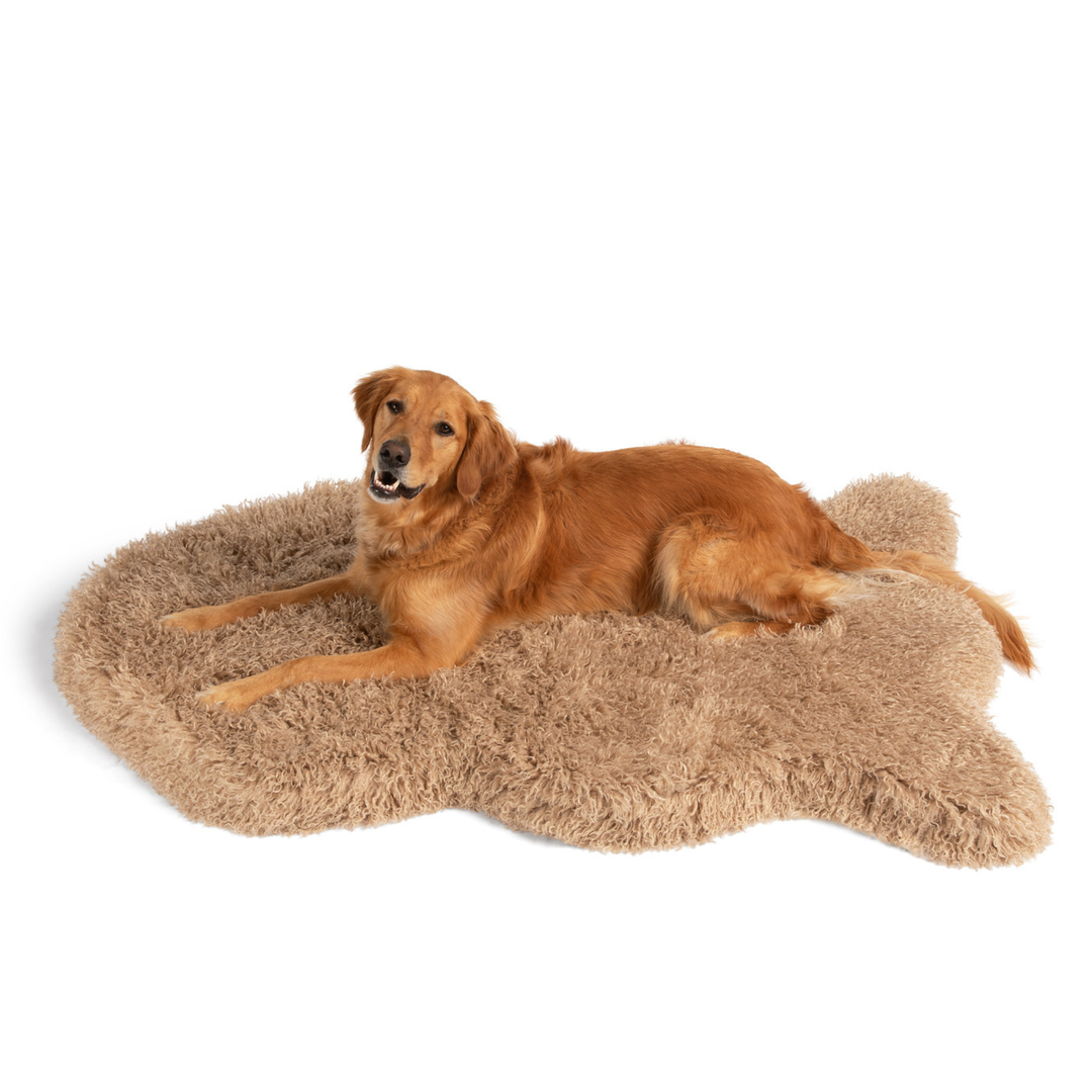 PupRug® Luxe Faux Fur Orthopedic Dog Bed - Plush Sheep Tan - - Dog Beds by Paw.com