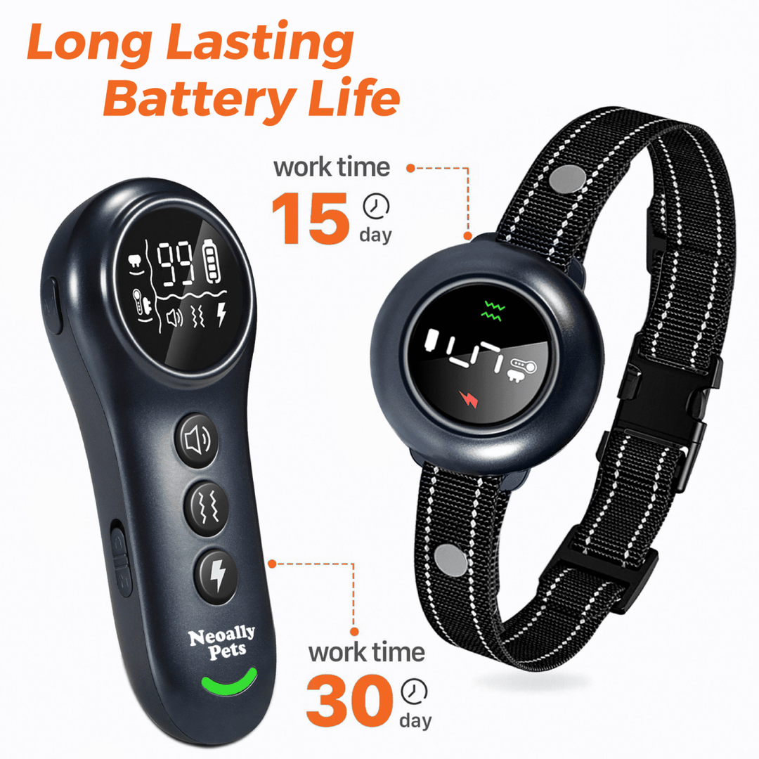 NeoAlly 2-in-1 Dog Training & Bark Control Collar | Automatic Barking Detection, Remote Shock, 5-150lbs Dogs | Rechargeable, Waterproof - - by Neoallypets