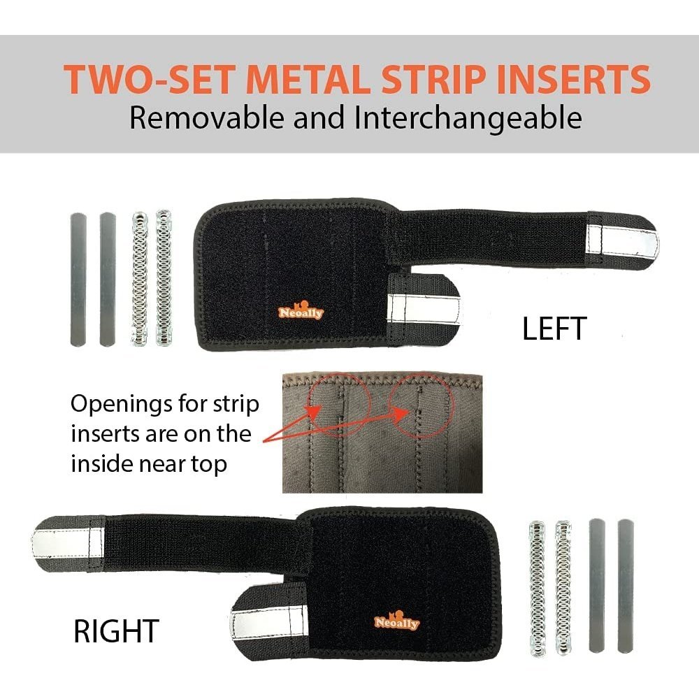 NeoAlly 3-in-1 Front Leg Dog Splint Brace: Rigid & Spring Inserts, Safety Reflective Straps (Pair) - - by Neoallypets