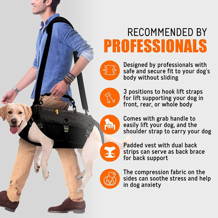 NeoAlly 5-in-1 Sturdy Dog Lift Harness Full Body Support - - by Neoallypets