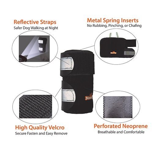 NeoAlly Dog Front Leg Brace with Reflective Straps - Metal Spring Inserts for Carpal Support (Pair) - - by Neoallypets