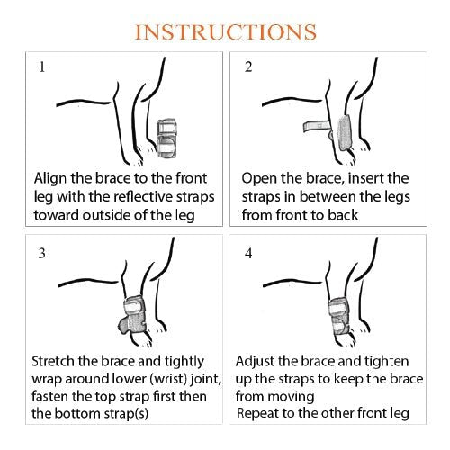 NeoAlly Dog Front Leg Braces: Enhance Safety with Reflective Straps (Pair) - - by Neoallypets