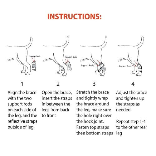 NeoAlly Rear Leg Hock Brace - Metal Spring Strips for Small Dogs [Short Version] (Pair) - - by Neoallypets