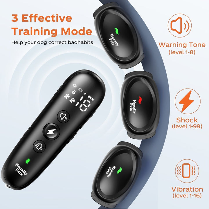NeoAlly Remote Dog Training Collar for 8-150lbs Dogs | Rechargeable, Waterproof, 3 Training Modes, Security Lock, LED Anti-Lost Lights - - by Neoallypets