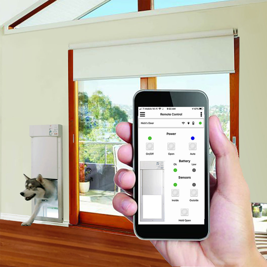 High Tech Pet WiFi Controlled Power Pet Door - Medium - - Automatic Pet Door by High Tech Pet