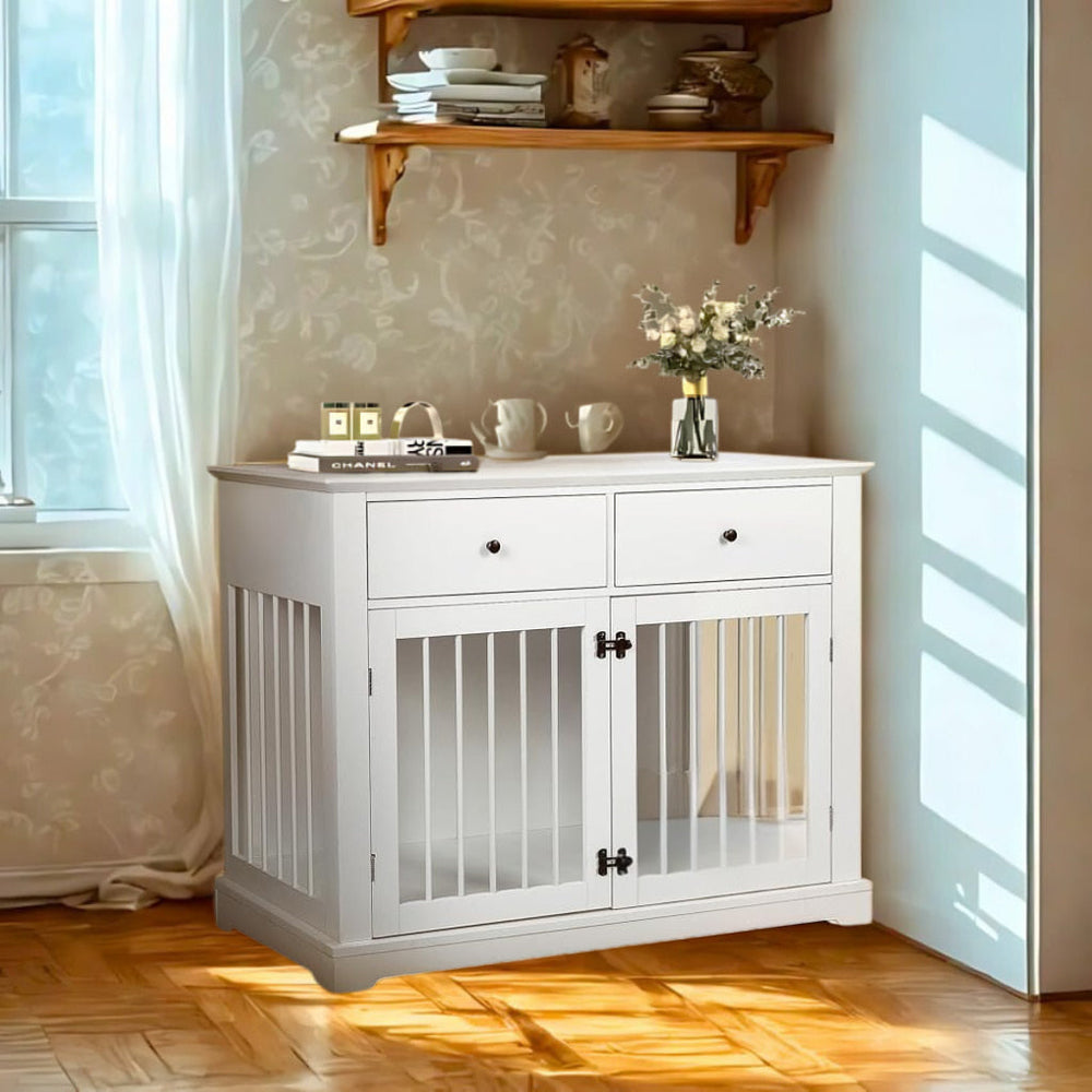OnePaw LYRA Wooden Dog Crate with Storage - - Furniture Crate by OnePaw Dog Company
