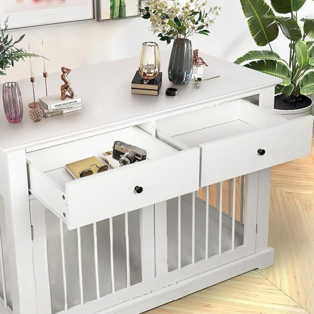 OnePaw LYRA Wooden Dog Crate with Storage - - Furniture Crate by OnePaw Dog Company