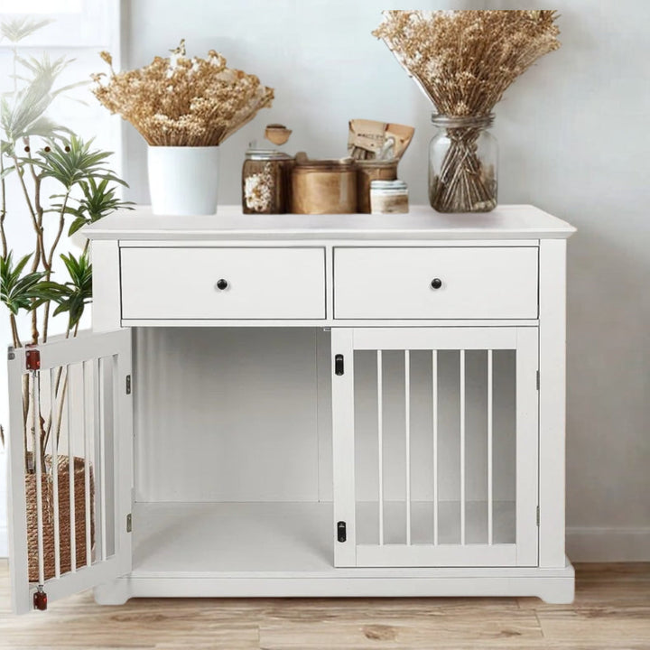 OnePaw LYRA Wooden Dog Crate with Storage - - Furniture Crate by OnePaw Dog Company