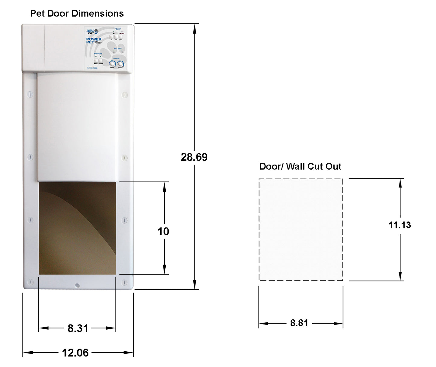 High Tech Pet Power Pet Door - Medium