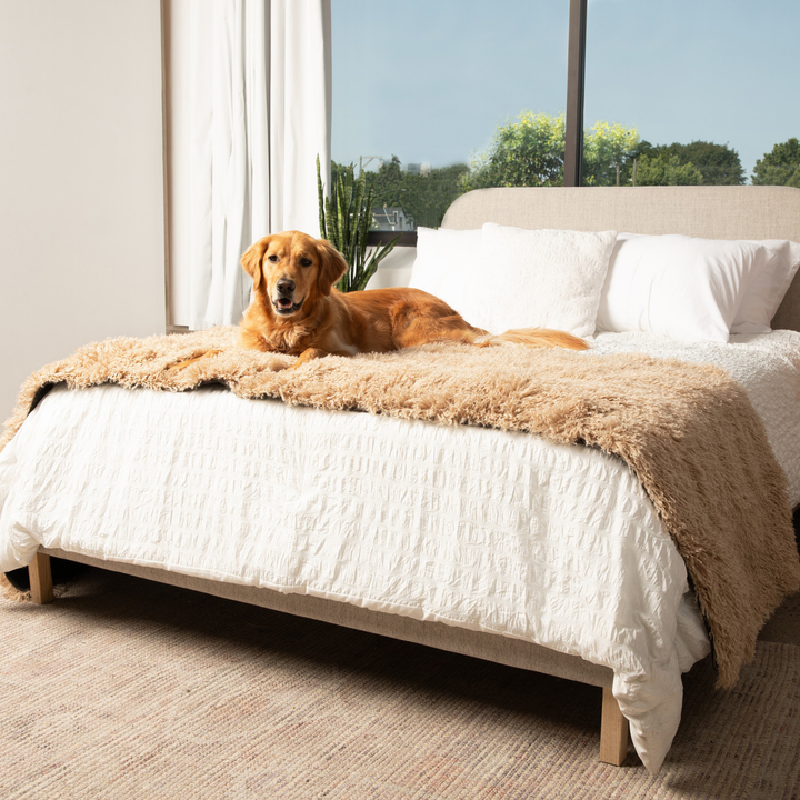 PupProtector™ Luxe Waterproof Bed Runner - Plush Sheep Tan - - Dog Blanket by Paw.com