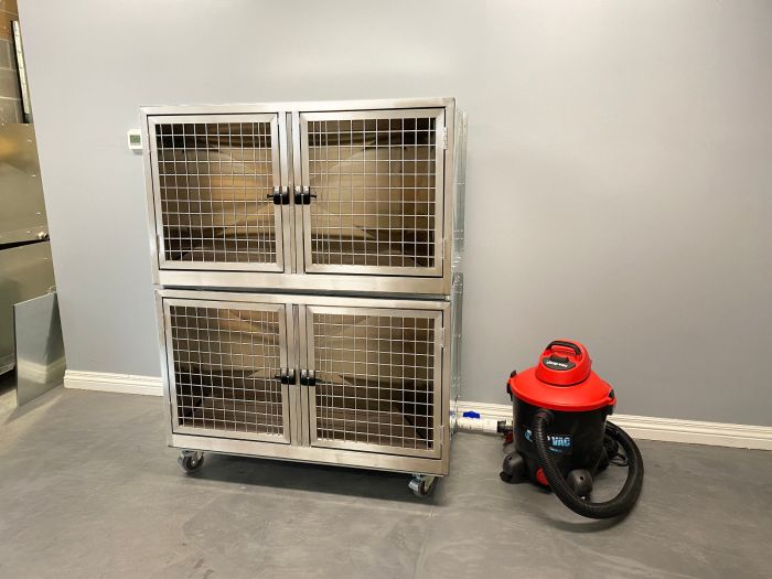 K9 Kennel Store Quick N Clean Stainless Steel Cage Bank - 2 or 4 Units - Cage Banks by K9 Kennel Store