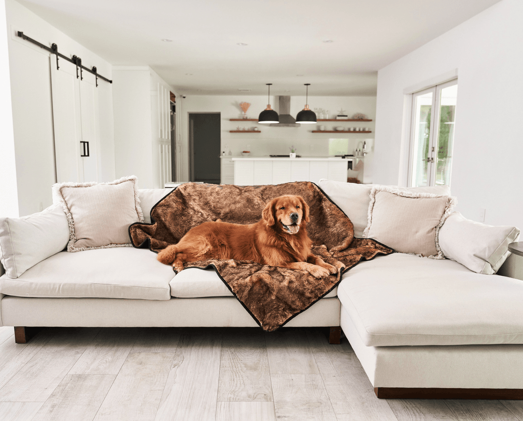 PupProtector™ Short Fur Waterproof Throw Blanket - Sable Tan - - Dog Blanket by Paw.com
